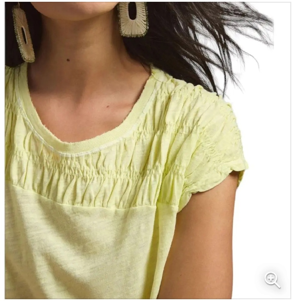 NWOT Anthropologie Pilcro Smocked Muscle Slub Shirt